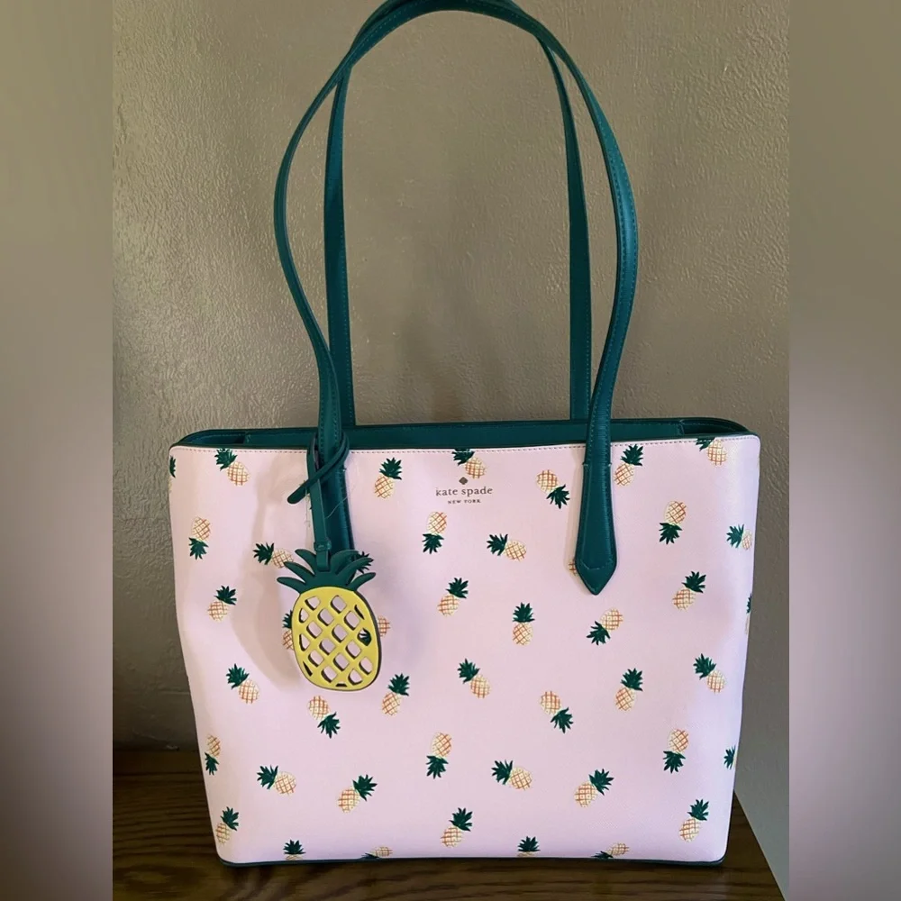 NWT: KATE SPADE NEW YORK Marlee Pineapple Tote Pink Multiple Color - Picture 2 of 11